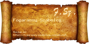 Fogarassy Szabolcs névjegykártya