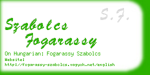 szabolcs fogarassy business card